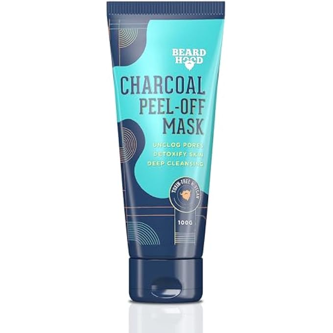 BEARDHOOD ACTIVATED CHARCOAL PEEL OFF MASK,100G | DEEP CLEANSING | BLACKHEADS REMOVAL | DEAD SKIN REMOVAL | SULPHATE AND PARABEN FREE (PEEL OFF MASK) - Image 1